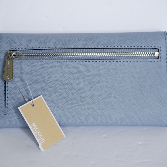 Michael Kors JS L Trifold Wallet Pale Blue Multi - Picture 3 of 4